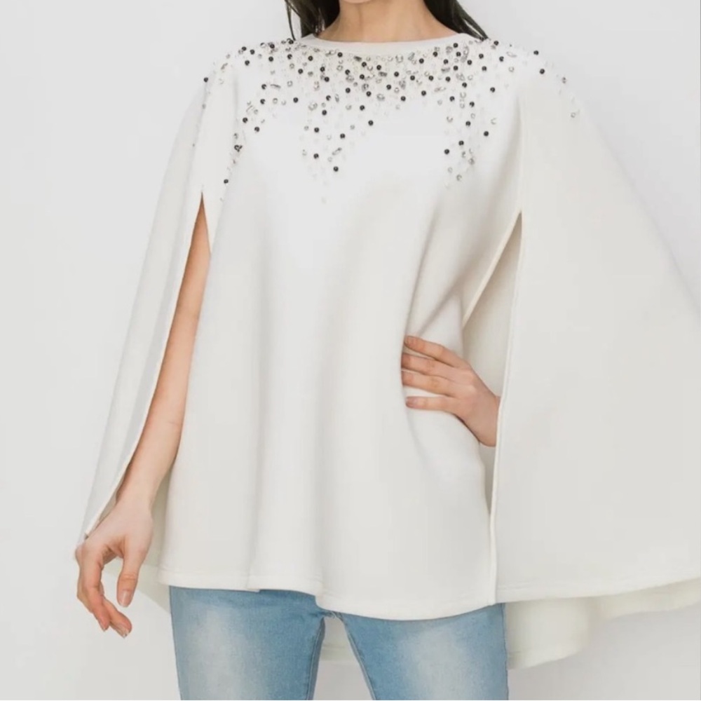 White Jeweled Cape